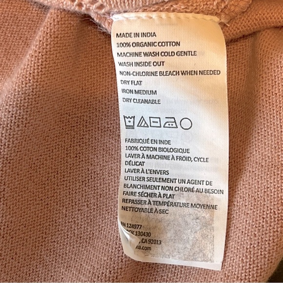 NEW Prana Madeline Organic Cotton pointelle pullover Sweater, blush pink, sz S - Picture 11 of 12